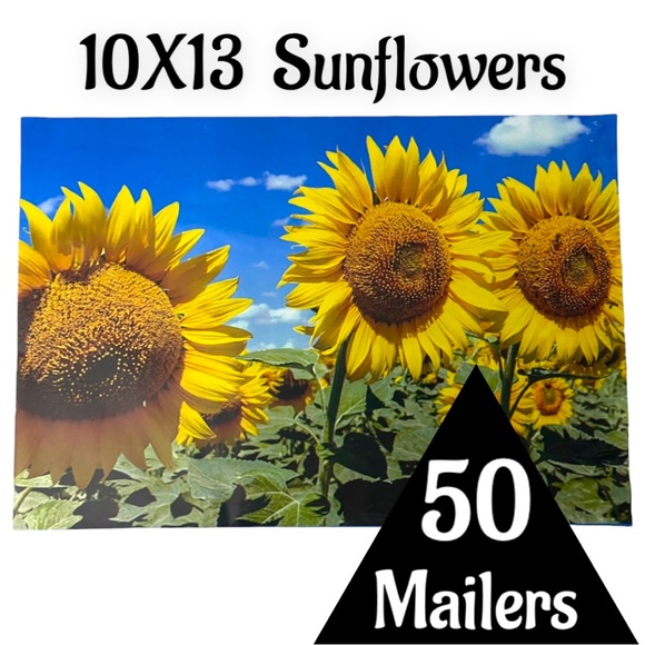 50 10X13  Poly Mailers Sunflower, Shipping Envelopes PRICE IS FIRM Fall - Picture 3 of 8